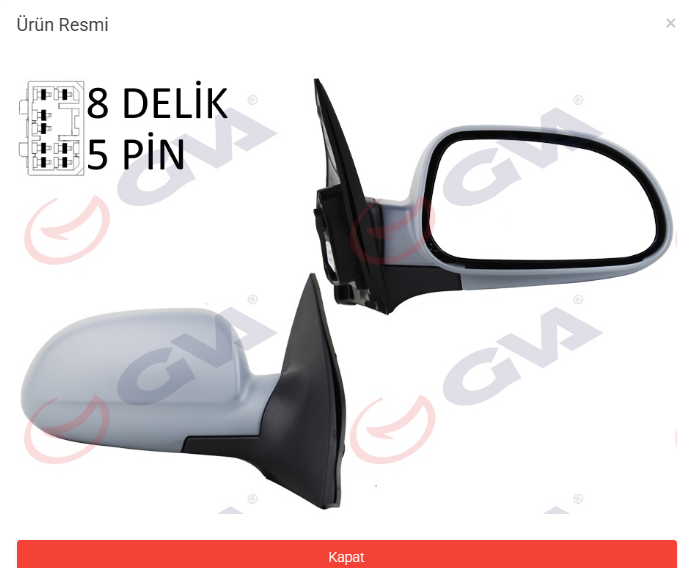 Chevrolet Lacetti Dış Dikiz Aynası Elektrikli Sağ Komple