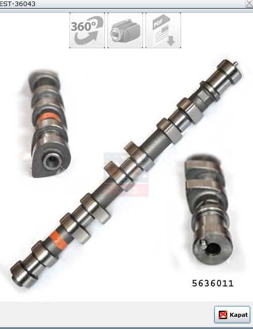 Opel Vectra A Eksantrik Mili ( Emme ) 2.0 16 V Motorlar Estaş Marka