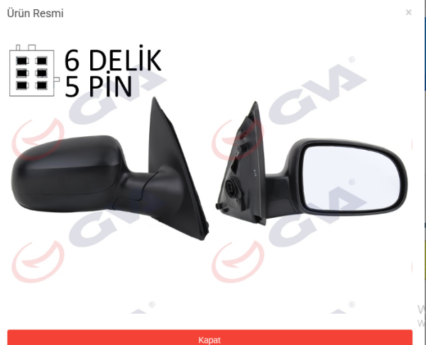 Opel Corsa C Ayna Komple Sağ Elektrikli